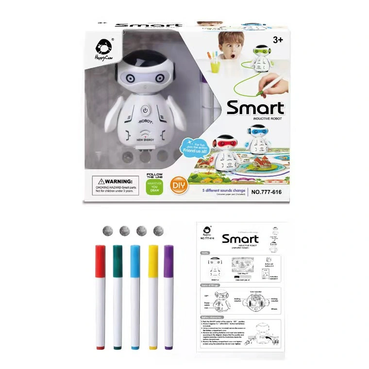 Children Smart Induction Robot Toy with Change Color Tracking Line Follower for Christmas Gifts