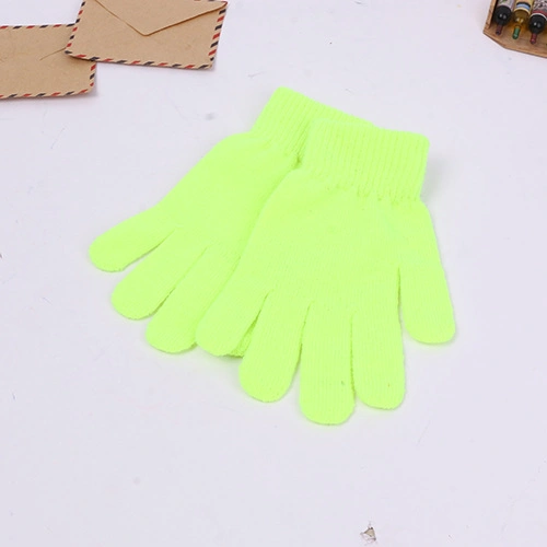 Bright Neon Color Winter Warm Knit Magic Gloves Promotional Low Price