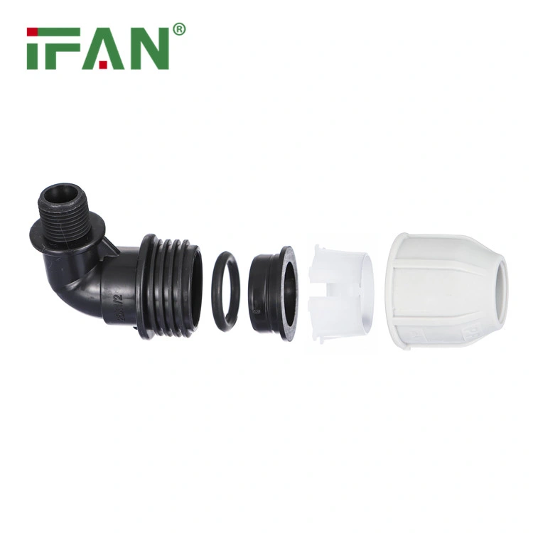 Ifan Plastic Plumbing Fitting PE PP Compression Fittings Grey Color 20-110mm HDPE Pipe Fittings