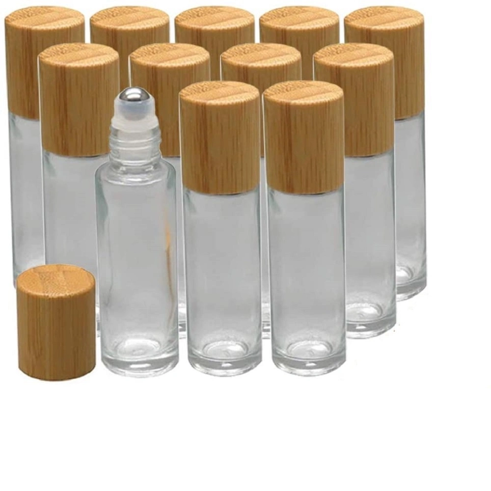 Custom Empty Cosmetic Packaging Bamboo Glass Bottle for Lotion