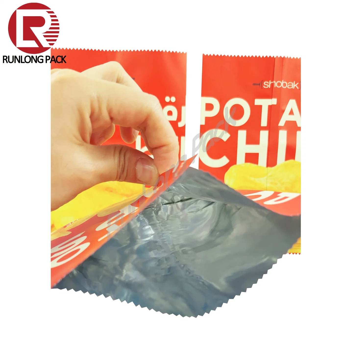 Laminated Custom Printing Fin Lap Seal Bag Pouch Puffs Food Popcorn Potato Chips Packaging Bag