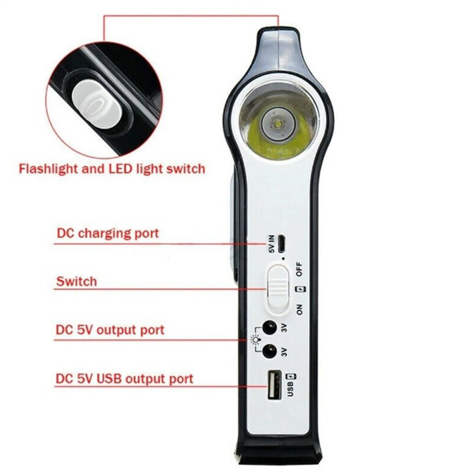 نظام مولد طاقة اللوحة الشمسية القابل لإعادة الشحن المحمول شاحن USB جديد المصباح