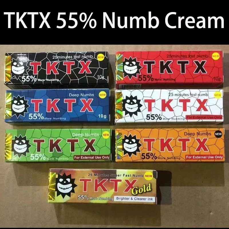 Factory Direct Price Real 10g Black Color 55% Tktx Numbing Cream Tktx Black 55% Numb Cream for Tattoo Pain Relief