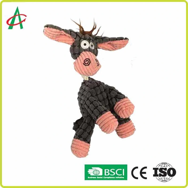 Durable Cute Interactive Squeaky Toy Donkey Plush Pet Toy