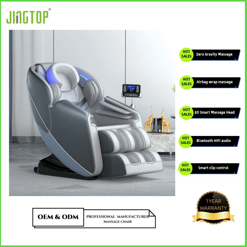 Factory Offer Good Service OEM Grey High End 4D Zero Gravity Automatic Music Massage Chair with Head Massage