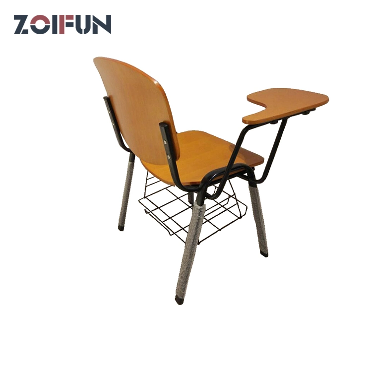 Zoifun School Furniture Wooden 12mm Plywood Classical Standard Size School Chair with Writing Pad