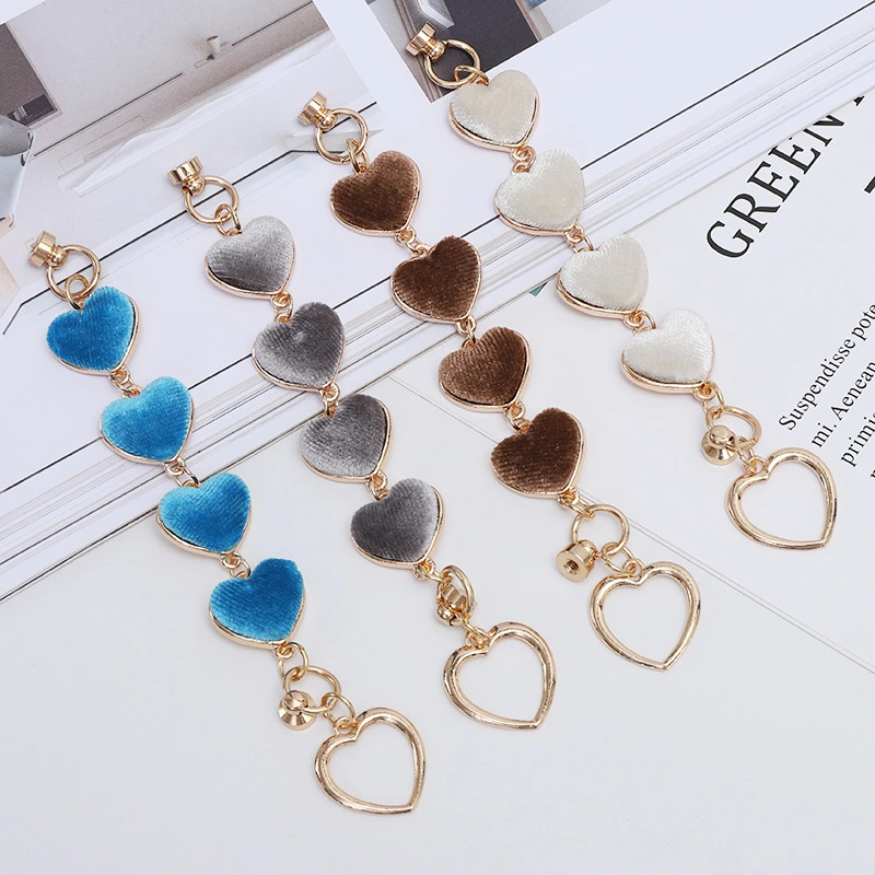 New Zinc-Alloy Plush Love Bracelet DIY Accessories Heart Chain Phone Case Love Pendant