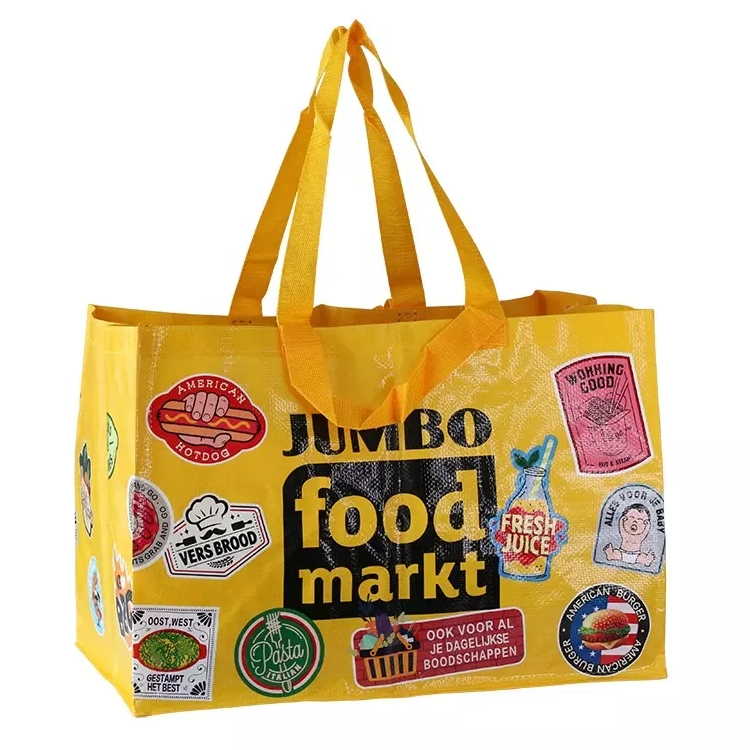 Supermarket Eco Friendly PP Non Woven Tote Bag Colorful Laminated Non Woven Fabric Shopping Bag with Durable Handle Promotional Gift Bag