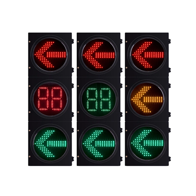 La moda Rojo, Verde y toda la pantalla LED de tres colores de la luz intermitente de la señal de tráfico