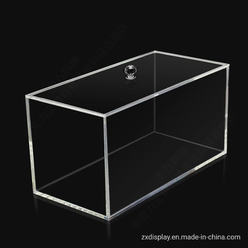 Luxury Rectangular Acrylic CD Record Collection Storage Box Dust-Proof Cover