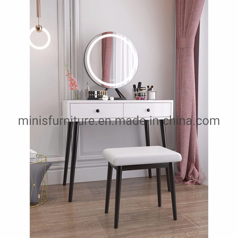 (MN-MDS33) Wood Dressing Table with Stool and Makeup Mirror