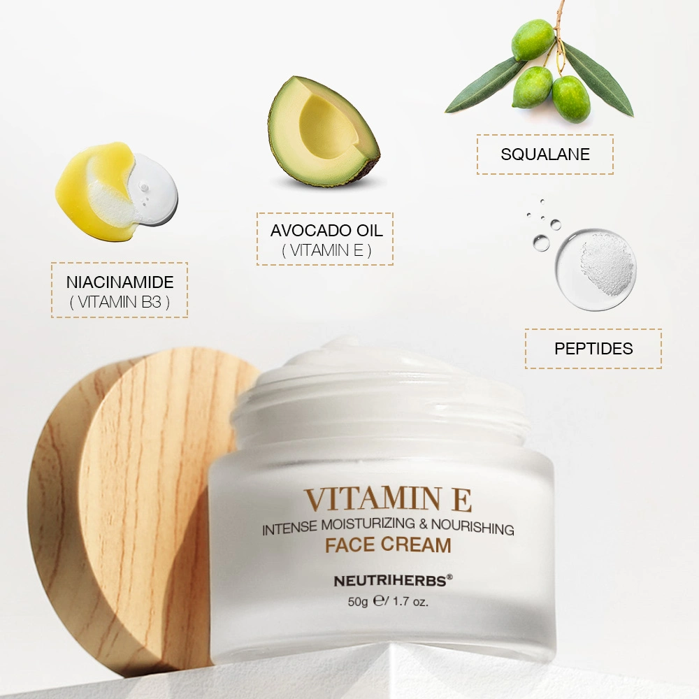 Planta Natural OEM hidrata instantáneamente Restaurar tono de piel Moisturizador de corrección Crema de Vitamina E facial