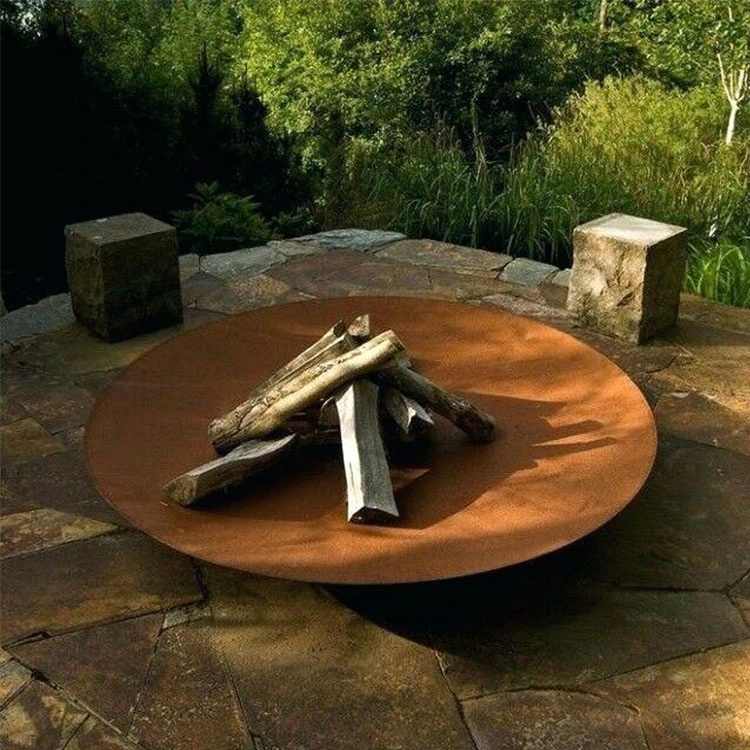 Corten Steel Flat Metal Heating Fire Pit Garden Brazier