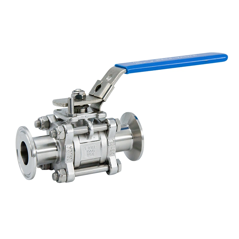 Sanitary Stainless Steel 3 Piece Clamp Ball Valve for Food and Beverage