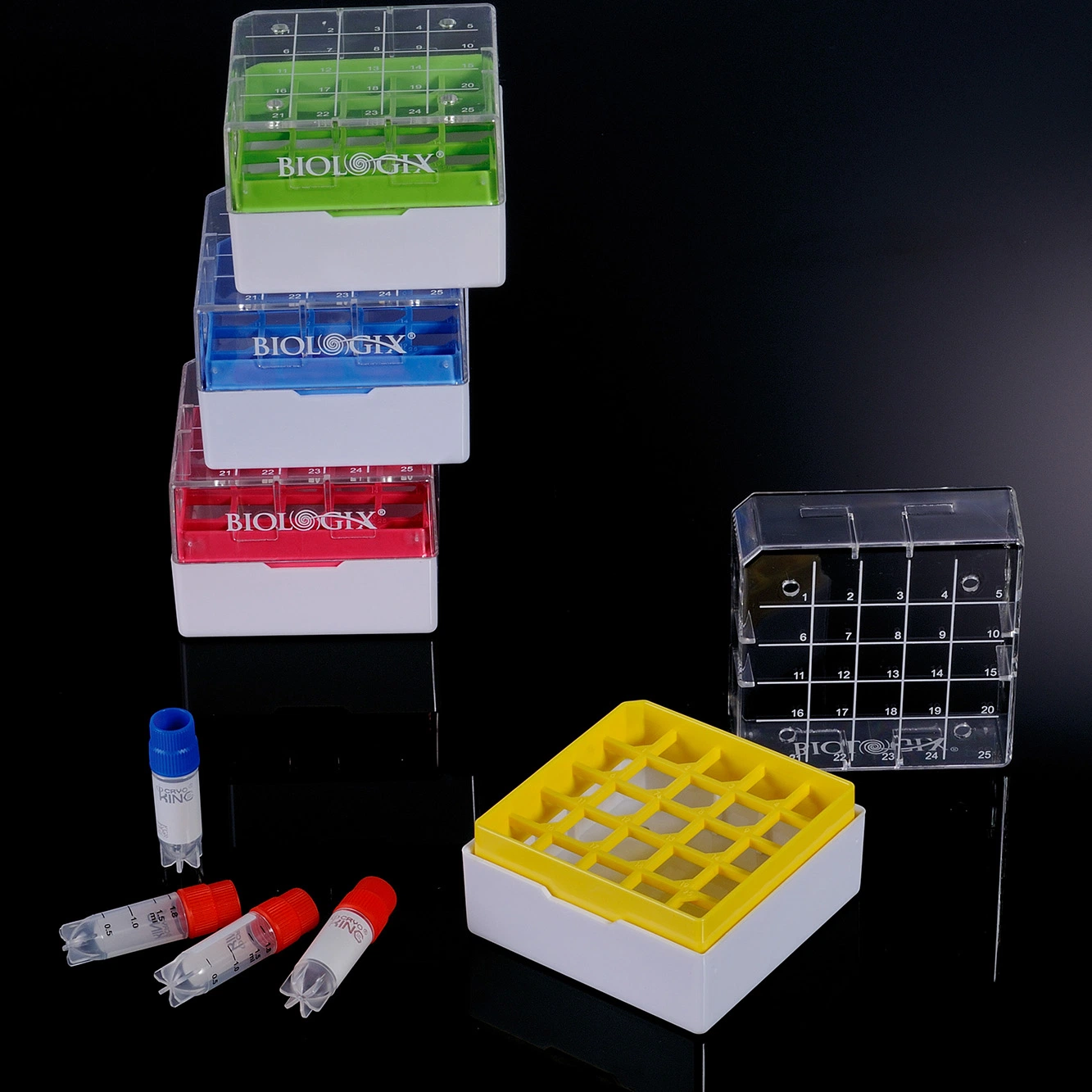 Cajas de policarbonato de almacenamiento criogénico de PC Cajas de tubos de congelador