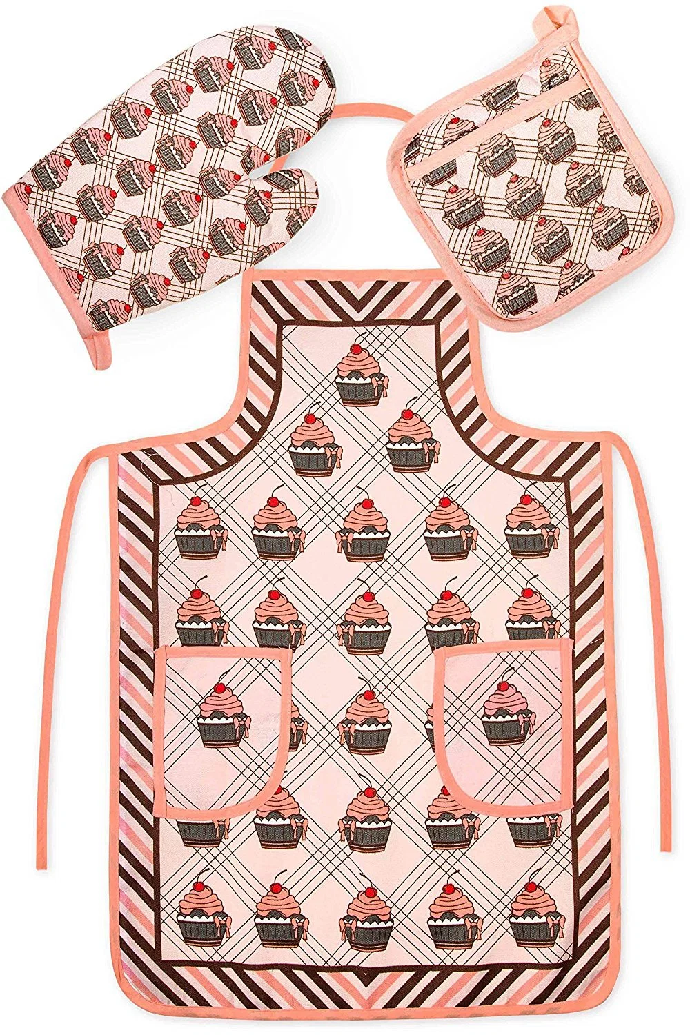 Promotional Apron Potholder Oven Mittens Set