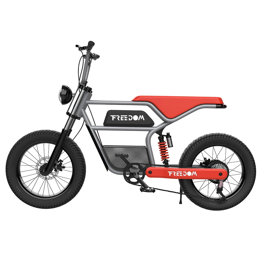 Red Fat Bike with Mottor and Battery for Adult