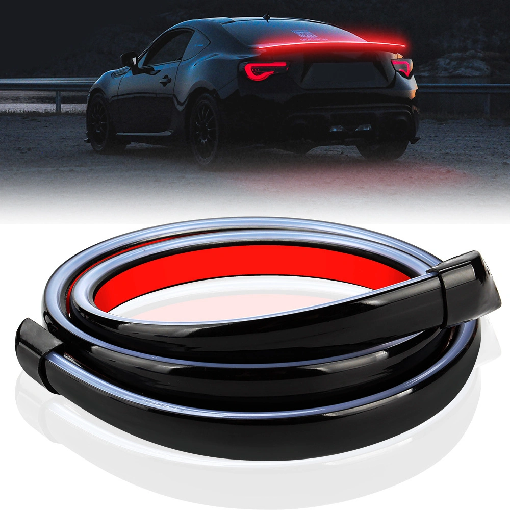 230cm Car LED Spoiler Light Third Brake Light Driving Turn Signal Warning Stop Lamp Carbon Fiber Rear Spoiler LED Strip 12V