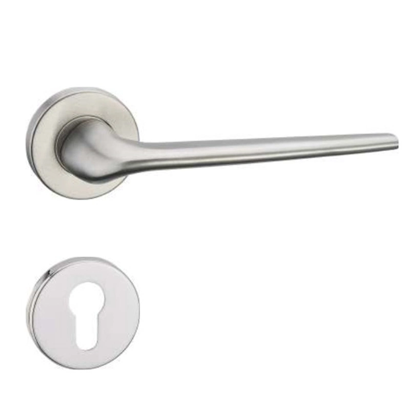 Silver Entry Stainless Steel Precision Casting Door Lever Handle for Bedroom Office