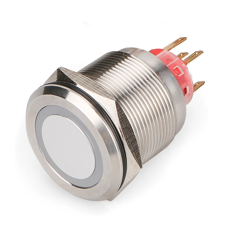 Pushbutton Metal 1no1nc Ring LED Stainless Steel IP67 Waterproof Switch 12 Volt