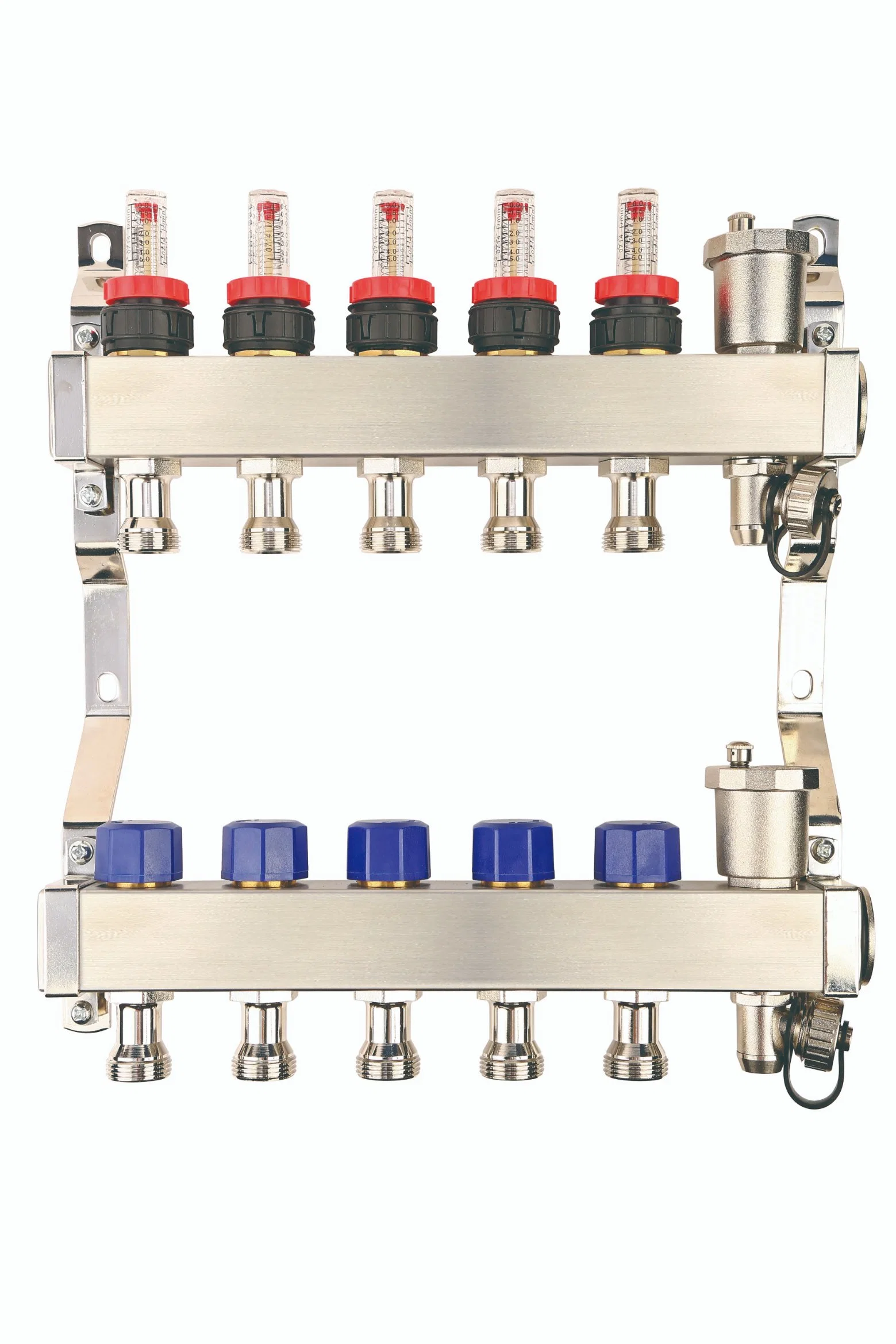 2-12 collecteurs à ports avec débitmètre pour chauffage au sol par rayonnement Système de distribution