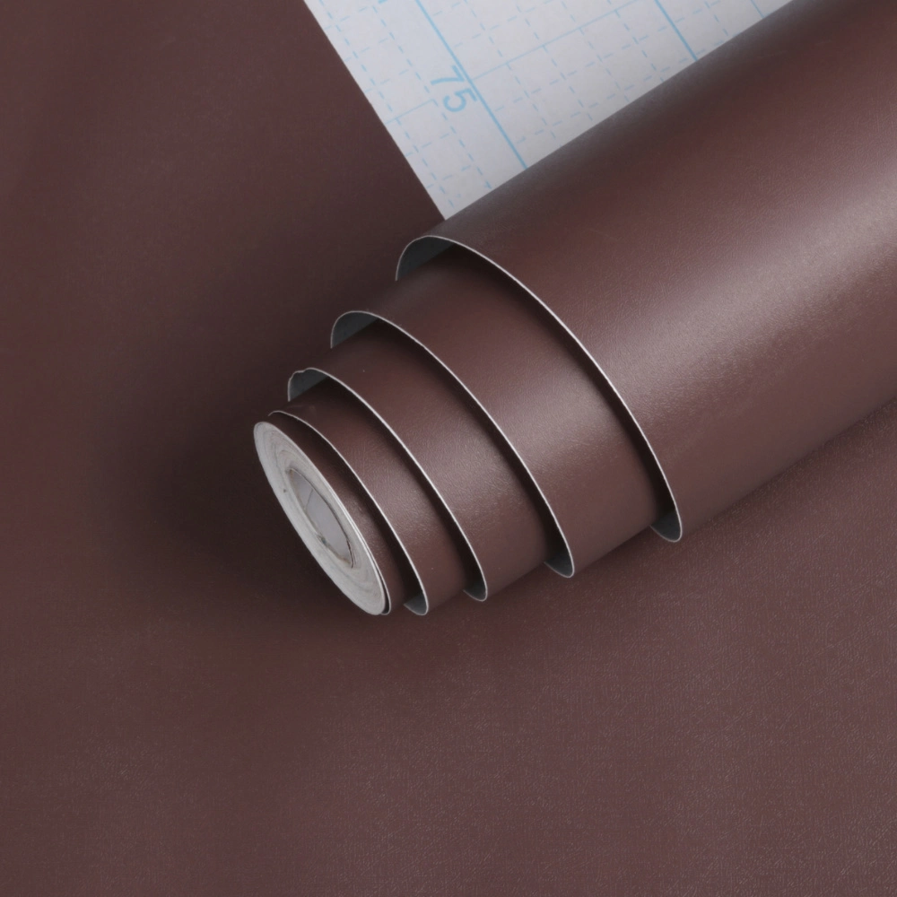 Factory Suppy Brown Color Plastic Self Adhesive DIY Waterproof Wall Paper PVC Wall Covering