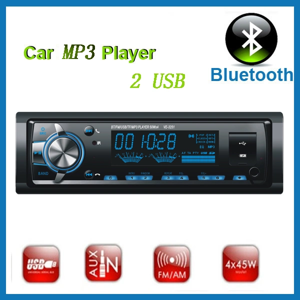راديو رقمي 1 DIN راديو FM ستيريو السيارة MP3 مشغل مع USB SD/TF Aux عبر Bluetooth