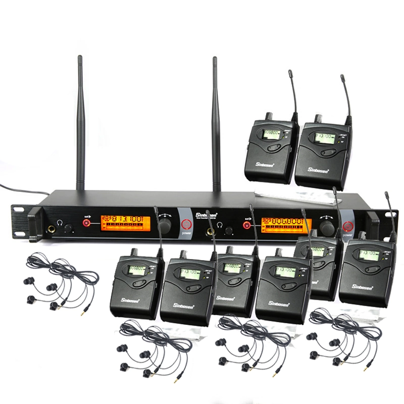 8 Bodypacks in Ears System Monitoring Sound Wireless Mic System M-2050 in Ear Monitors Headphone