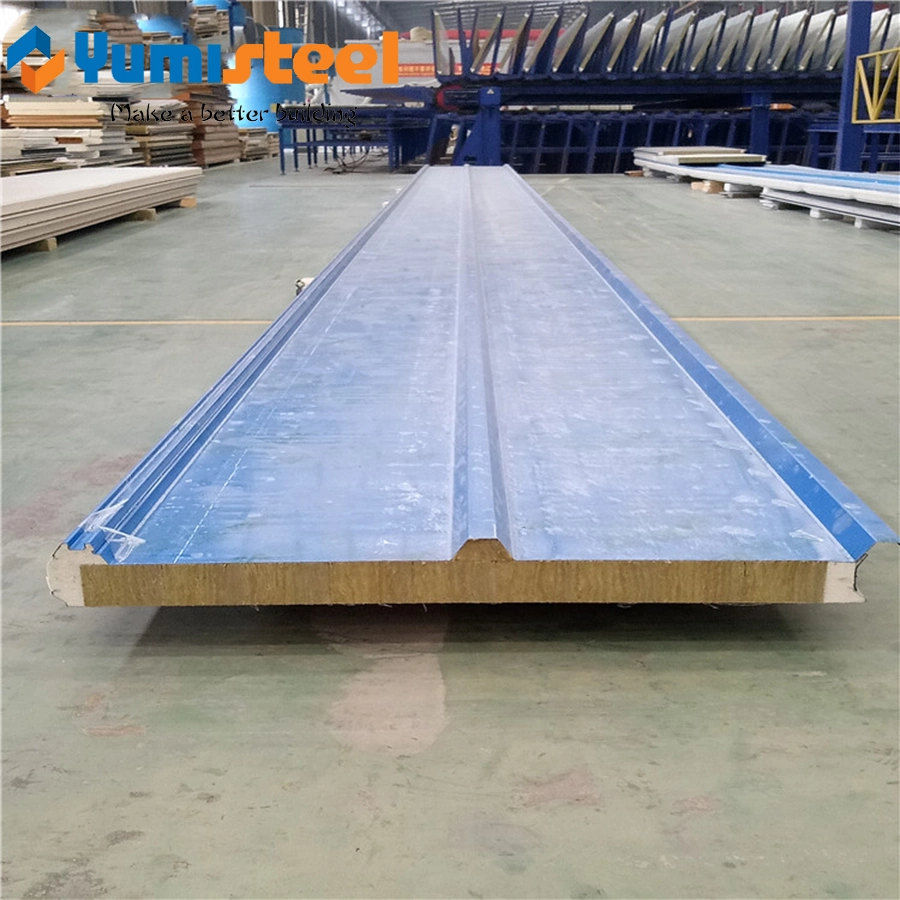 Blue Decoration A1 Fireproof Rockwool Sandwich Panel for Roof