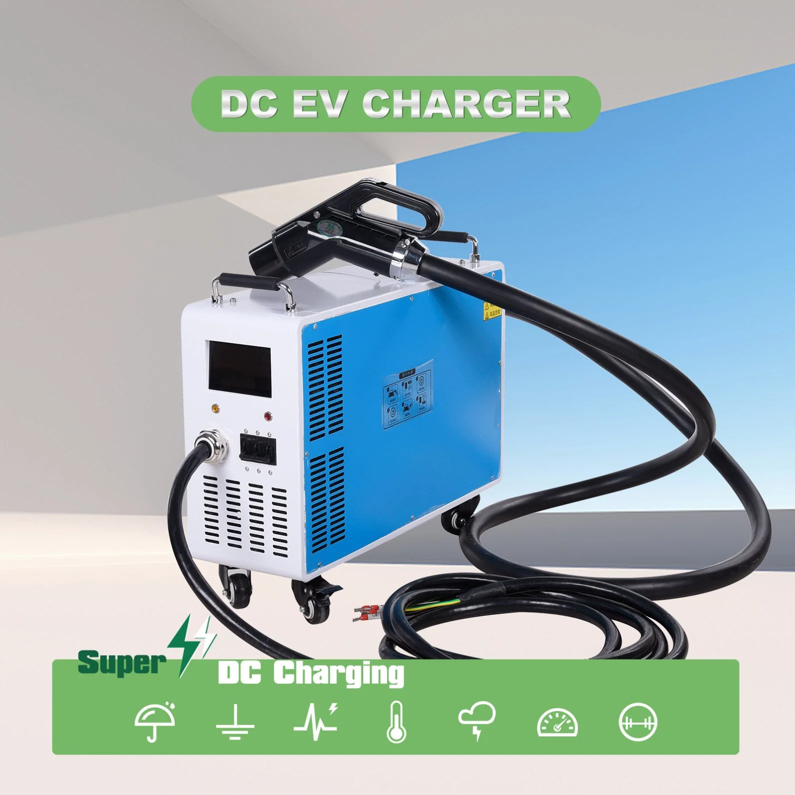 Factory Portable DC Charger CE Approval Rapid DC Electric Vehicles Charger CCS 40kw 120A Movable DC Charger