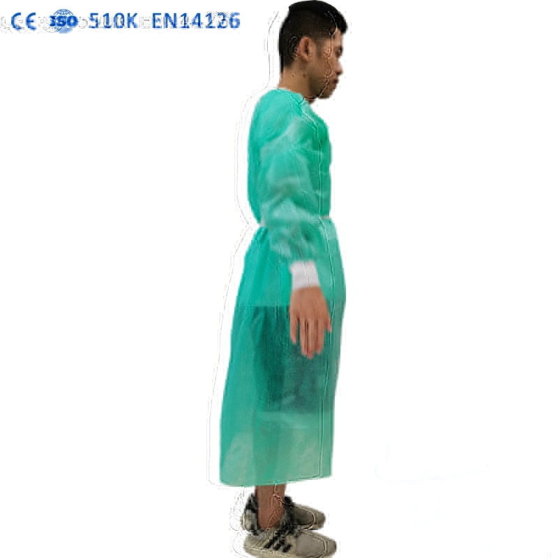 CE ISO SGS En13485 En13795 AAMI Blood-Proof Disposable Gown & Visitor Coat Used in Chemical/Electronic/Food Industries, Workshop Disposable Isolation Gwon