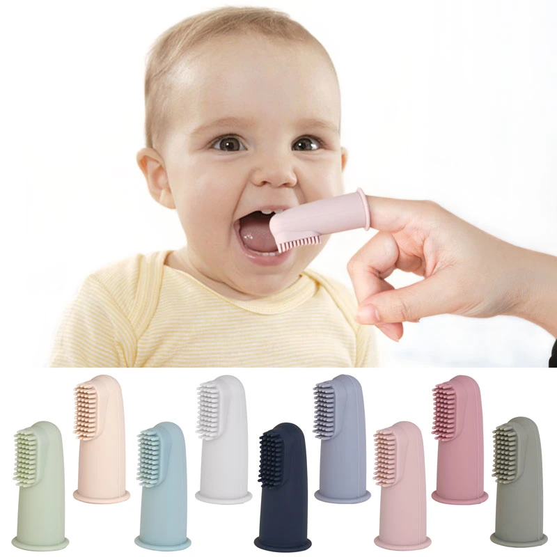 Детей зубы ясно массаж мягкая силиконовая детской резиновые чистящей щетки