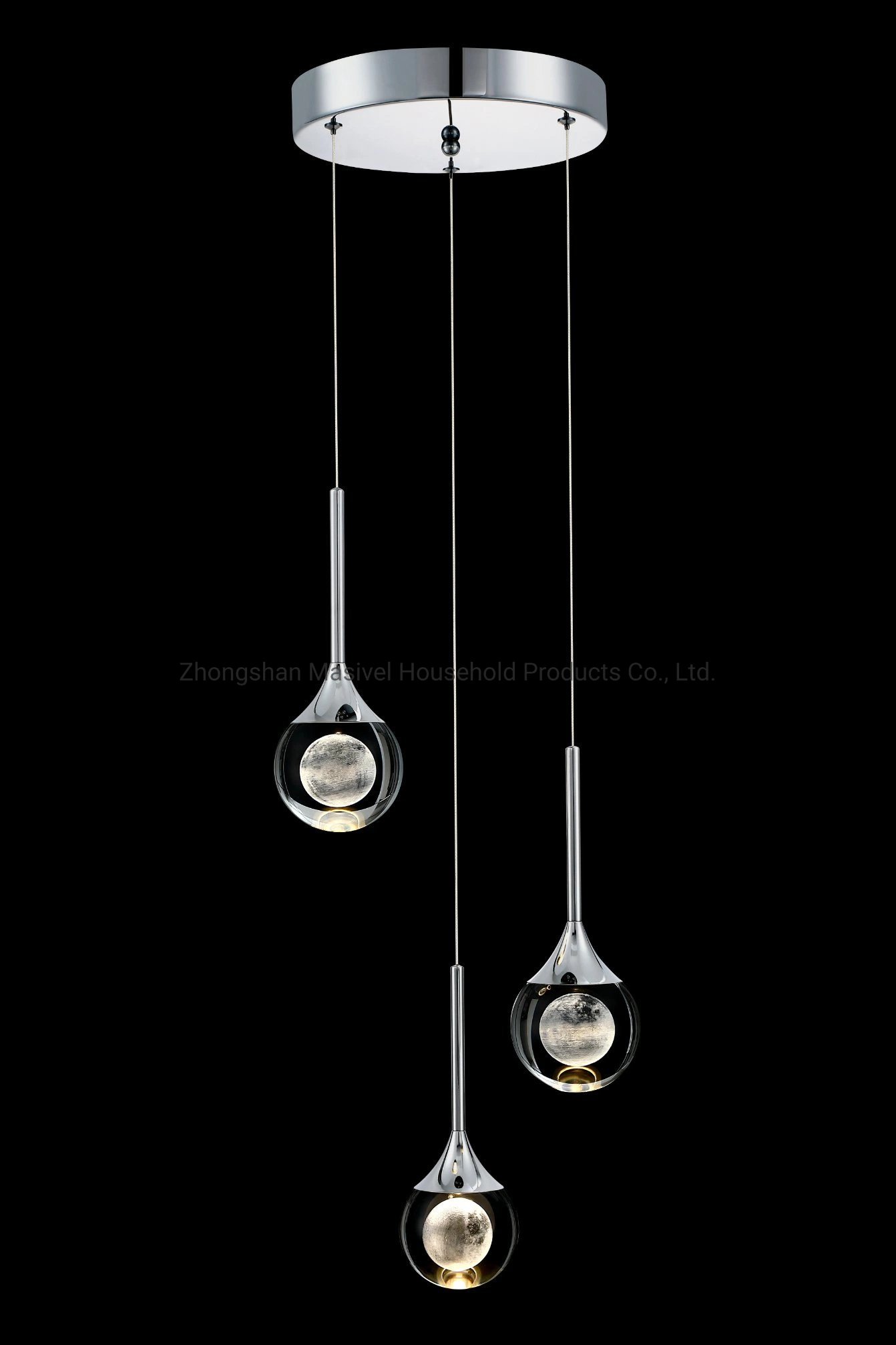 Fábrica Masivel Lámpara de araña de lujo moderna de iluminación de cristal LED