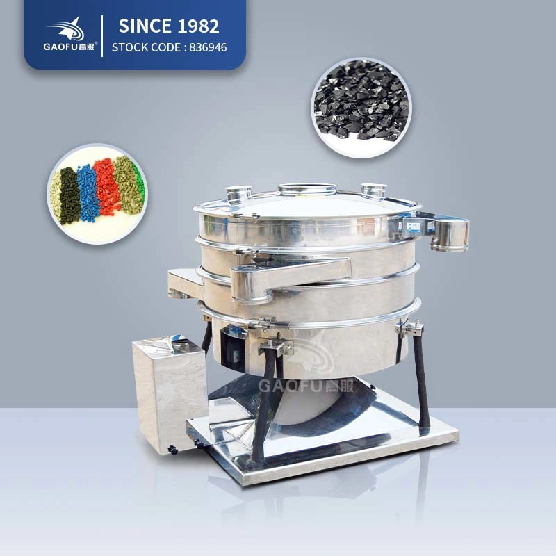 Carbon Steel Multi-Layer Rotary Vibration Screen Flour Screening Tumbler Vibrating Sifter Machine