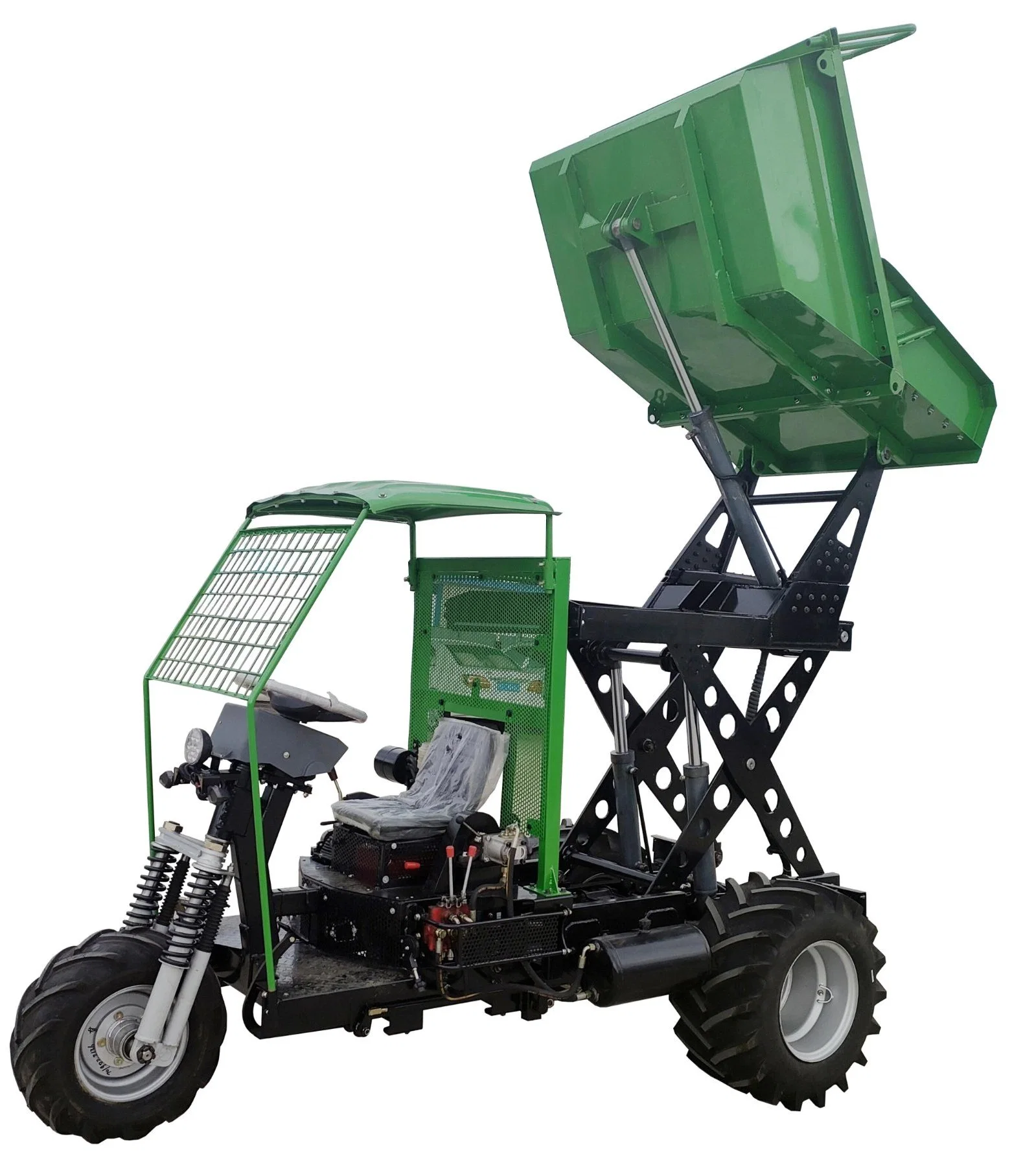 Oil Palm Fruit Transport Dump Harvester Electric Tricycle Dumper Truck Hydraulic Mini Truck Dumper