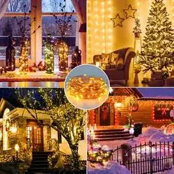 Piscina interior impermeável LED Branco Quente String Fadas acende as luzes de decoração para o Natal, festa no jardim