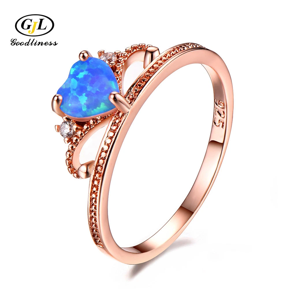 Wholesale/Supplier Prices Sterling Silver Jewelry Crown Ring Opeal Jewellery