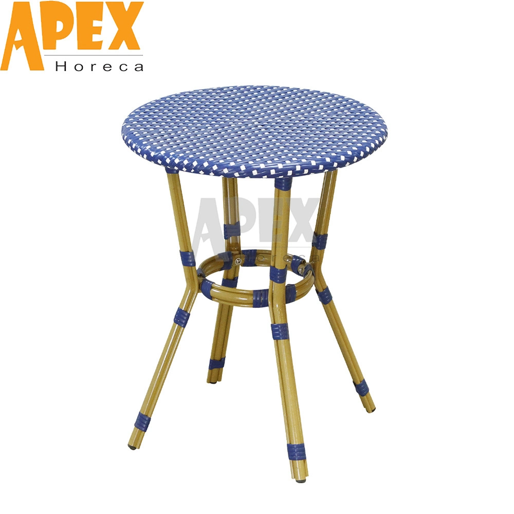 High Quality French Aluminum Frame Outdoor Rattan Furniture Casual Dining Table