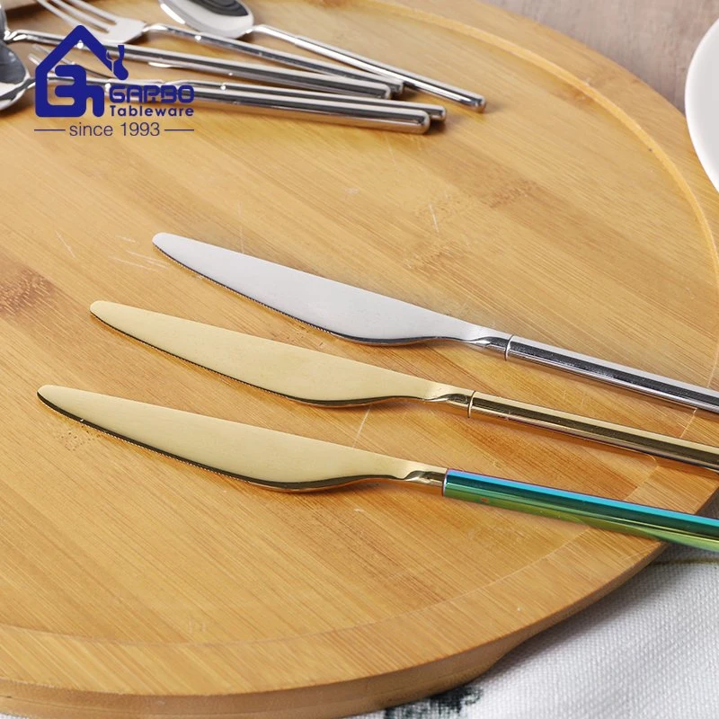 Luxury Wholesale/Supplier Dinnerware Metal Reusable Travel Flatware Golden Fork Stainless Steel Gold Cutlery Sethot for Restaurant Hotel and Home Service