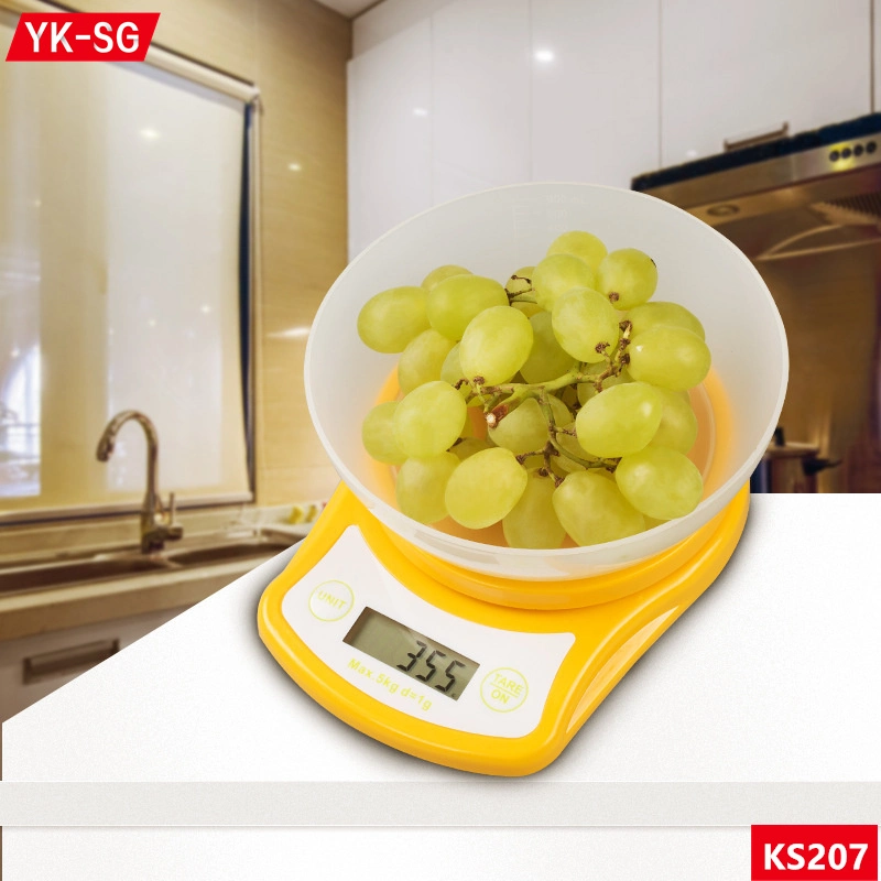 Small Portable Highly Accurate 5kg Digital Weighing Measuring Sf400 Electric Weigh Kitchen Scale with Bowl