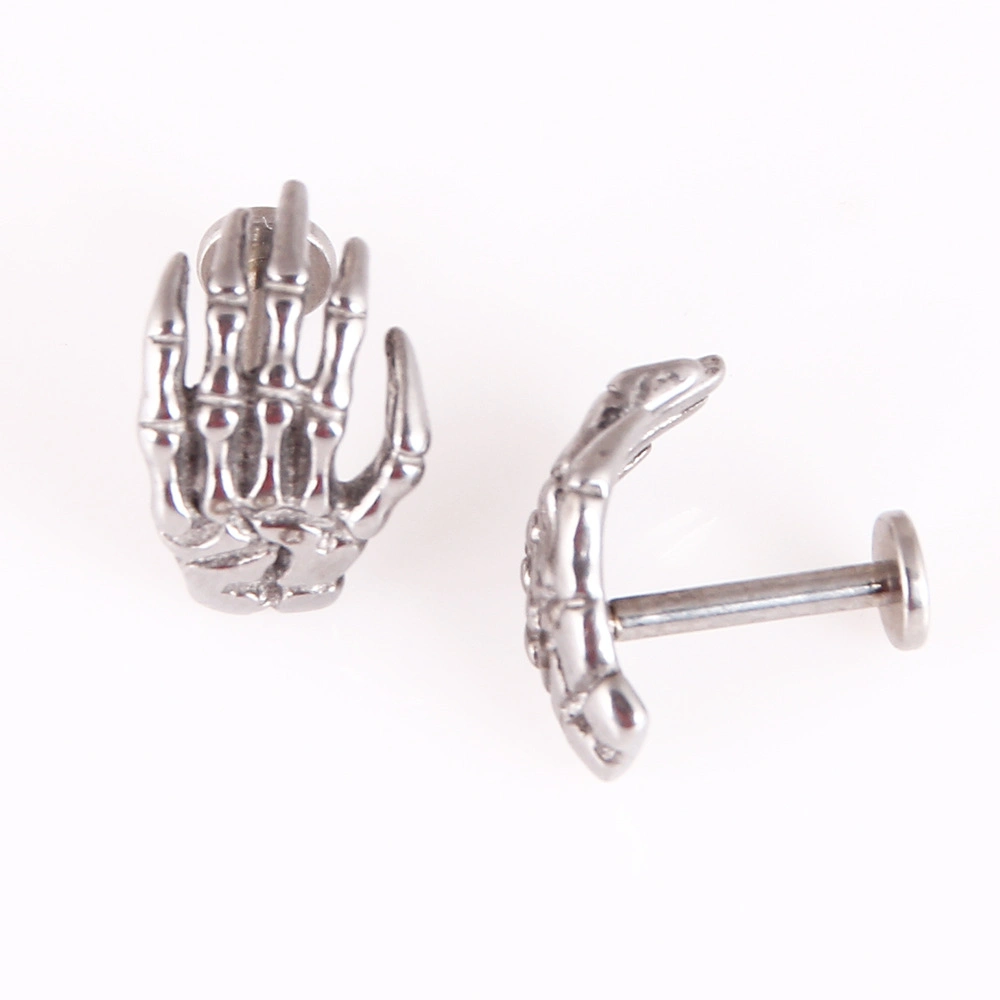 Skeleton Hand Bone Lip Nail Stainless Steel Ear Nail Jewelry