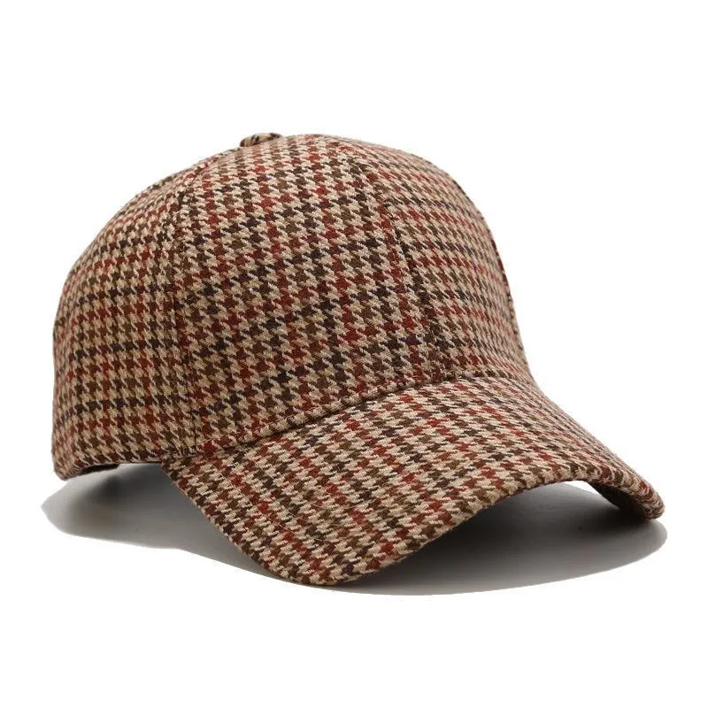 Frühling Herbst Handel New Seller Thousand Bird Grid Männer und Frauen High-Grade-Mode Schatten Visor Hut Casual Plaid Baseball Cap