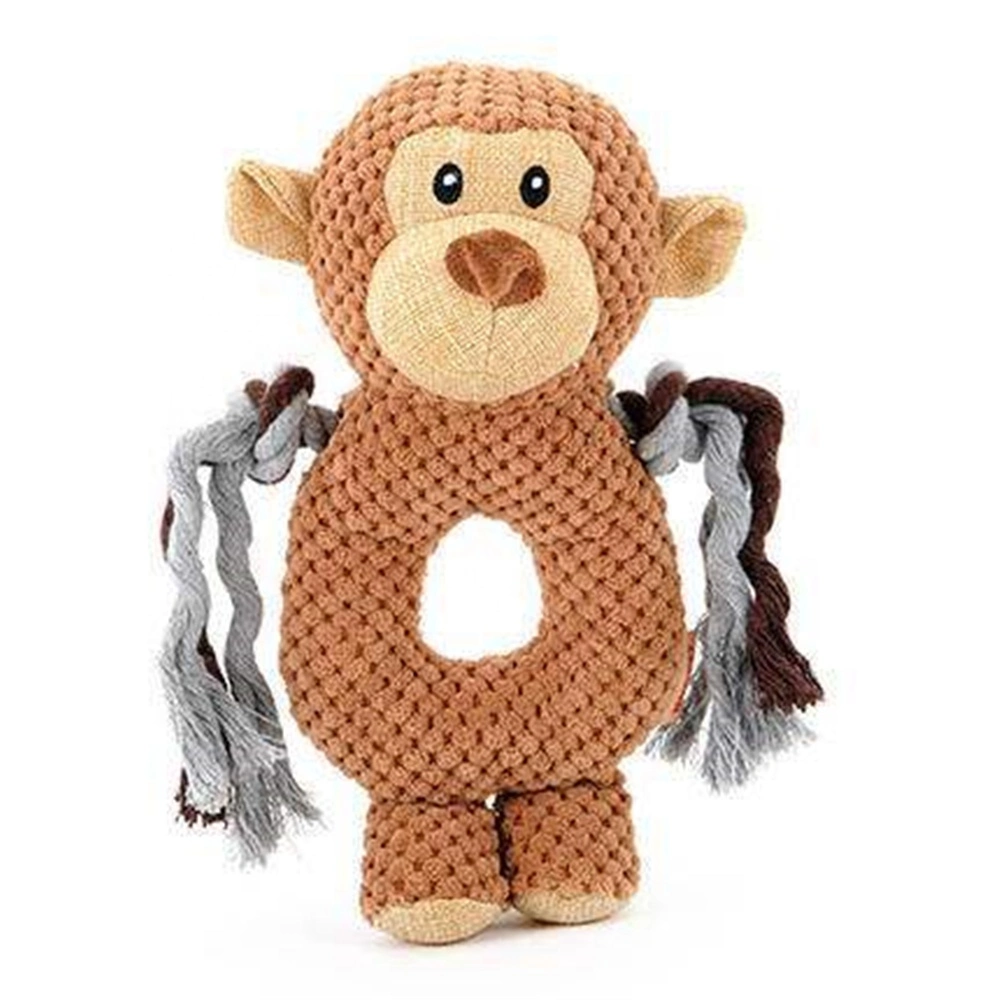 Fabrik Großhandel Ausgestopfte Tiere Gestrickt Dauerhafte Monkey Squeaker Pet Chew Hundespielzeug