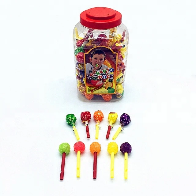 Fábrica al por mayor Halal 12g Frutas silble Lollipop Candy