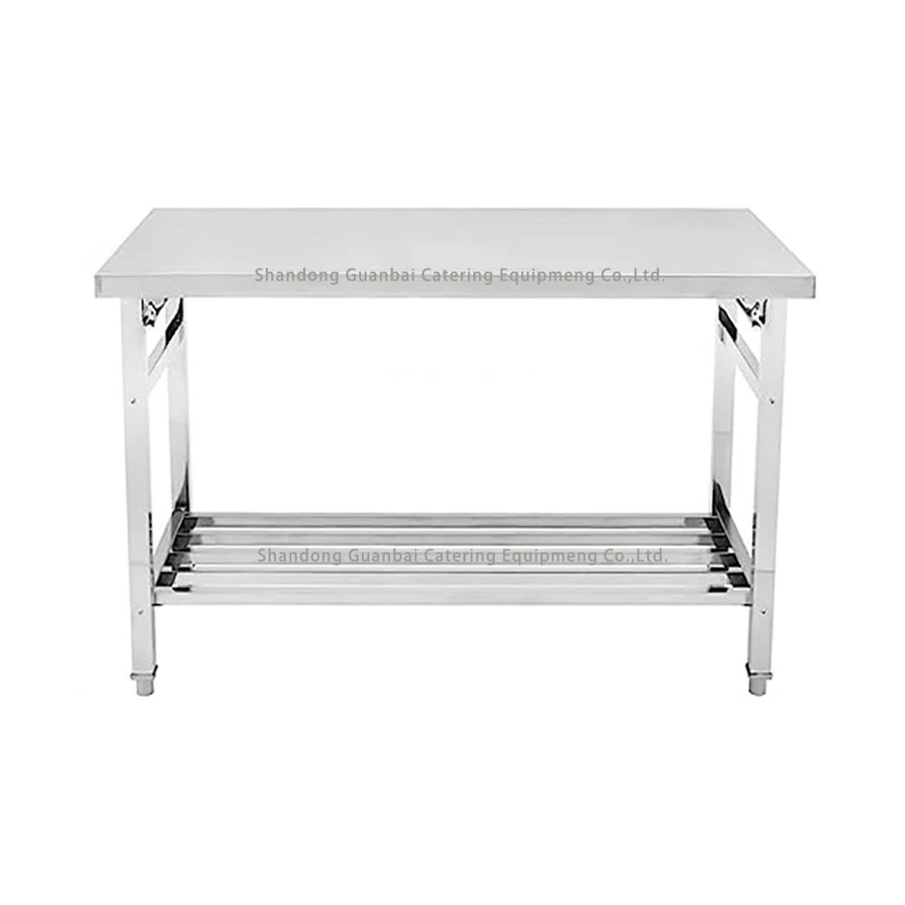 Shandong folding table  modern stainless steel foldable workbench from Guanbai as fast food equipment