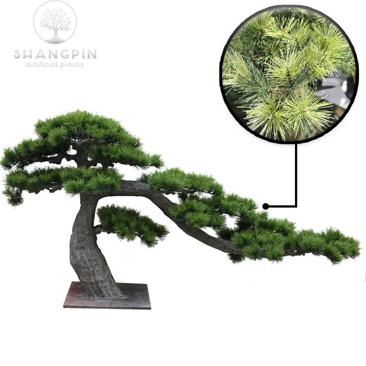 Pequenas Artificial Japão Pine Tree com folhas verde