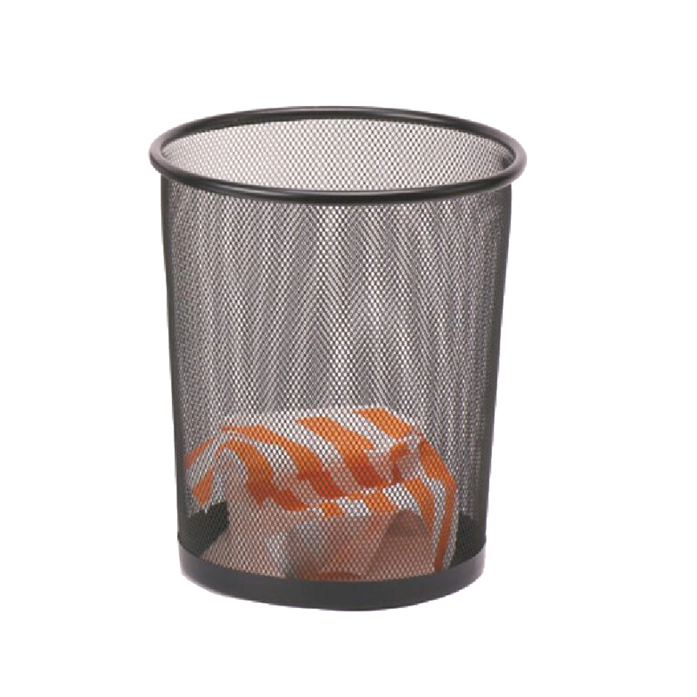 Small Office Round Metal Wire Mesh Paper Bins Waste Basket