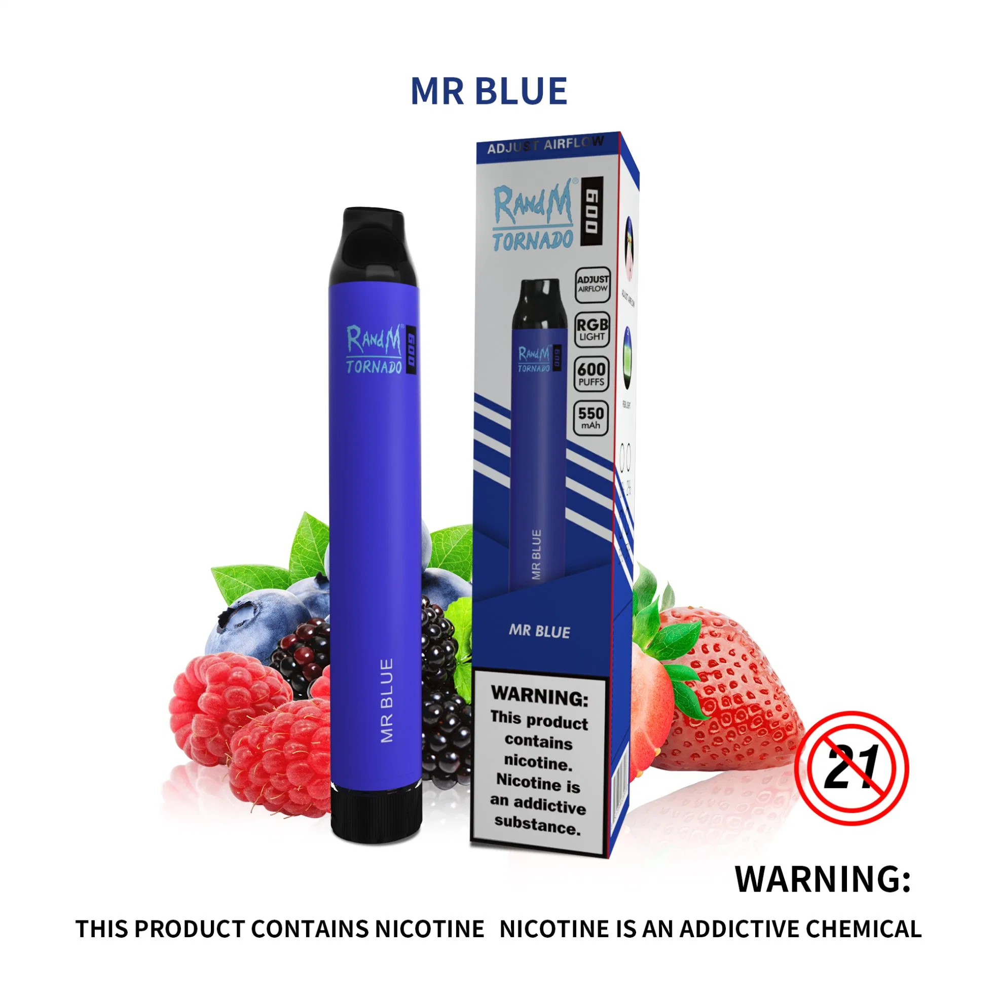 Wholesale/Supplier I Vape Beautiful Disposable/Chargeable Vape Pod Randm Tornado 600 Puffs with Air Adjustable Function