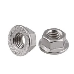 DIN6923 Hex Flange Serrated Lock Nut Stainless Steel OEM Stock Support