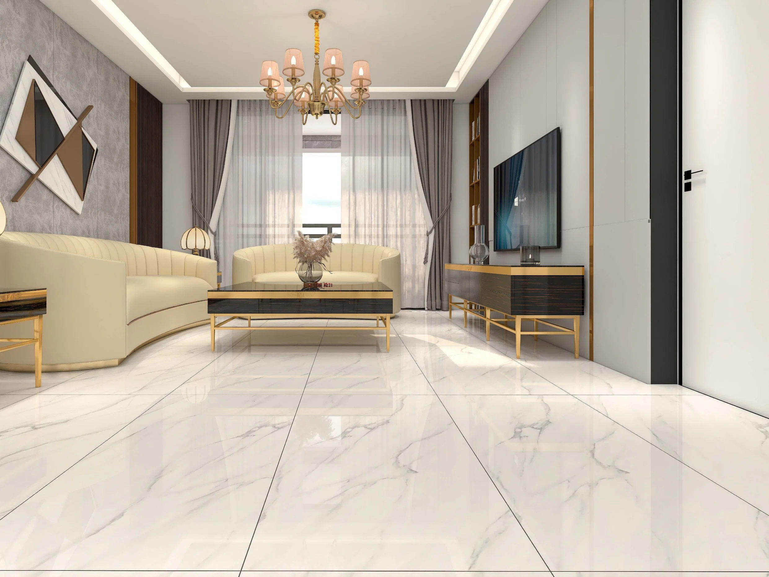 Tb612030 Foshan Good Quality Decoration Building Material 600X1200mm Full Body Glazed Polished Porcelain Marble Flooring Wall Tiles